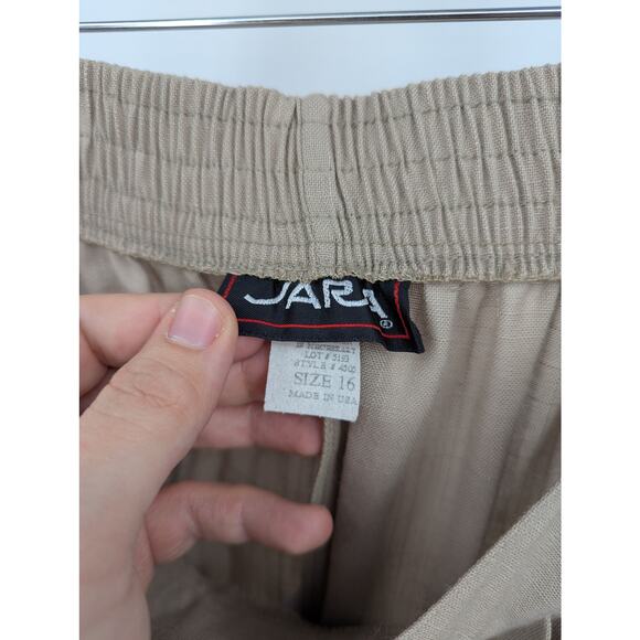 NEW Vintage Beige Jara Front Button Elastic Waist Skirt Size 16 Made in USA NWT - Picture 3 of 5